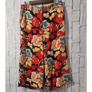 Ann Taylor Loft floral wide leg pants 10 Petite